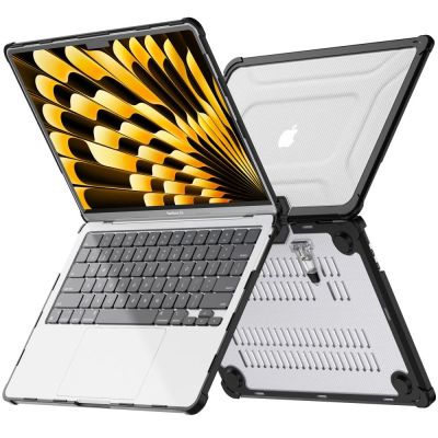 3. Tech-Protect SmartShell Pro Hülle für MacBook Air 13" 2023-2025 M2 / M3 / M4 - transparent und schwarz