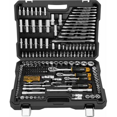 JCB 216-teiliger Schraubenschlüsselsatz 1/2" 3/8" 1/4"