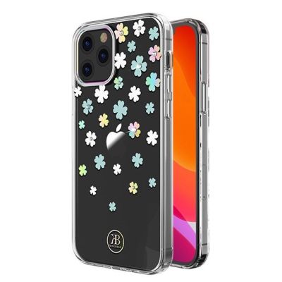 2. Kingxbar Lucky Series Hülle verziert mit originalen Swarovski-Kristallen iPhone 12 mini transparent (Clover)