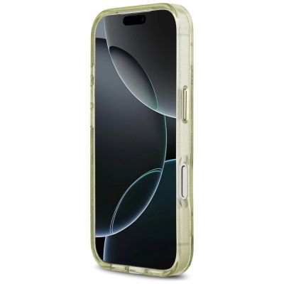 5. Guess IML Glitter Flowers Triangle MagSafe Hülle für iPhone 18 Pro Max / 17 Pro Max – grün