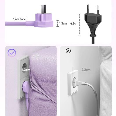 6. Orico PDC25 25W 6-in-1 Steckdosenleiste 2x Netzanschluss + 2x USB-A + 2x USB-C - Lila
