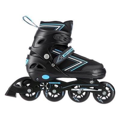 4. NILS EXTREME NH11912 A 2IN1 ROLLSCHUHE SCHWARZ-BLAU GRÖSSE S (31-34) MIT AUSTAUSCHBARER HOCKEYKUFE