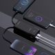 5. Dudao K15Pro Powerbank 20000 mAh 22,5 W PD USB-C / USB-A / integrierte Lightning und USB-C-Kabel – Schwarz