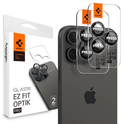 Spigen Glas.tR EZ Fit Optik Kameraschutz für iPhone 14 Pro / Pro Max / 15 Pro / Pro Max / 16 Pro / Pro Max 17 Pro / 17 Pro Max - Schwarz 2 Stk.