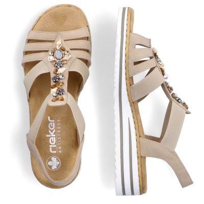 16. Bequeme Rieker W RKR680 beige Sandalen