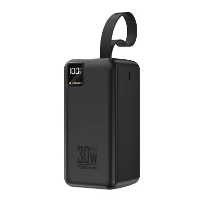 2. Powerbank Wozinsky W8-B 50000mAh 30W 2xUSB-A und 2xUSB-C und USB Micro mit Taschenlampe - schwarz