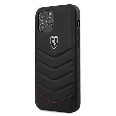 Ferrari FEHQUHCP12LBK iPhone 12 Pro Max 6.7" schwarz/schwarz Hardcase Off Track Quilted