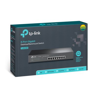 2. TP-Link TL-SG1008 Netzwerk-Switch, unmanaged Gigabit Ethernet (10/100/1000), Schwarz