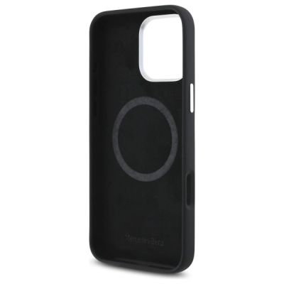 7. Mercedes MEHMP16L23SUGDK iPhone 16 Pro 6,3" schwarz/schwarz Hardcase Silikon Ton in Ton Logo Holzmuster MagSafe