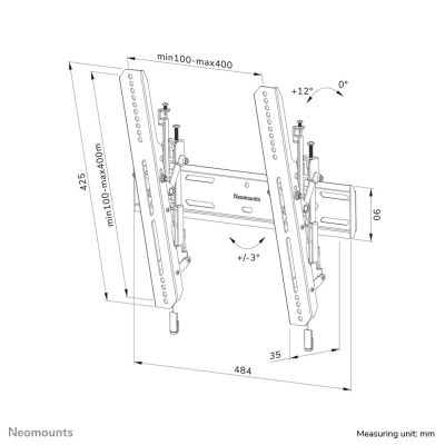 15. Neomounts WL35S-850BL14 TV-Wandhalterung 190,5 cm (75") Schwarz
