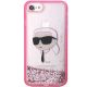 3. Karl Lagerfeld KLHCI8LNKHCP iPhone 7/8/ SE 2020/2022 pink/pink Hardcase Glitter Karl Head