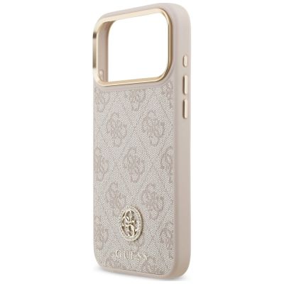 6. Guess 4G Strass Logo MagSafe Hülle für iPhone 18 Pro Max / 17 Pro Max – Rosa