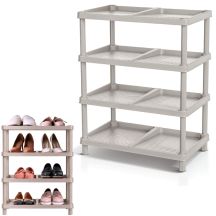 Schuhregal mit 4 Ebenen, Tassy Hellbraun, Prosperplast