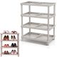 Schuhregal mit 4 Ebenen, Tassy Hellbraun, Prosperplast