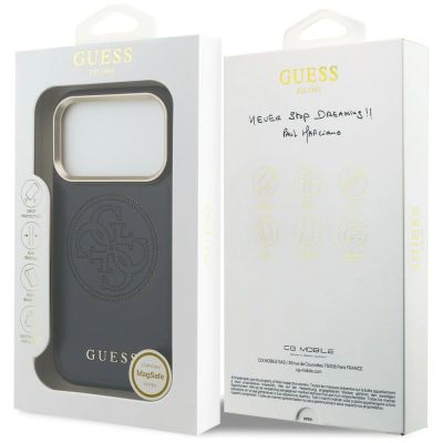 8. Guess Perforierte 4G MagSafe Hülle für iPhone 17 Pro - blau
