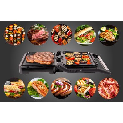 16. ELDOM KONTAKTGRILL GK110 800W SCHWARZ UND SILBER