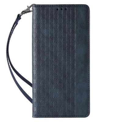 4. Magnet Strap Case für iPhone 13 Pro Pouch Wallet + Mini Lanyard Pendant Blau