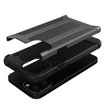 6. Hybrid Armor robuste TPU/PC Panzer Handyhülle Hard Case für iPhone 13 Pro silber