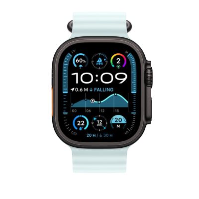 3. Apple Watch 49 mm Armbandverlängerung in Eisblau – Schwarzes Titan-Finish