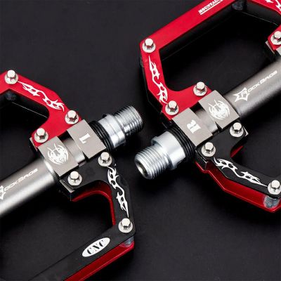 7. Rockbros 2010-12SBKR Aluminium-Fahrradpedale mit abgedichteten Lagern – Schwarz und Rot
