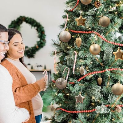 14. Dekorative Kunststoffkugeln, sicher, 40 Stück, cremefarben, Glimmer