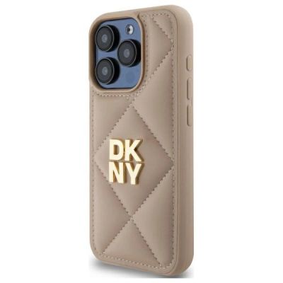 2. DKNY Quilted Stack Logo Hülle für iPhone 15 Pro Max – Beige