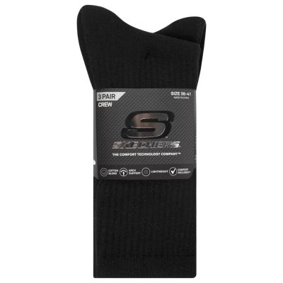 2. Skechers 3er-Pack Unisex-Sneaker, Rundhalsausschnitt, Non-Frottee, S601102-001, Schwarz, Größe 43-46