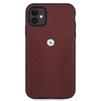 3. BMW Curve Perforate Lederhülle für iPhone 11 / Xr – Rot