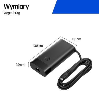 7. HP 140W Laptop-Ladegerät USB-C Netzteil Schwarz B7NM4AA