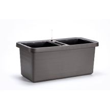 PLASTIA Berberis Duo selbstbewässernder Blumentopf (390x780x350mm) grau