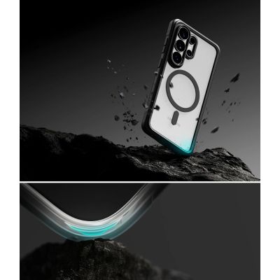 7. Ringke Fusion Bold Magnetische MagSafe-Hülle für Samsung Galaxy S26 Ultra – Transparent Schwarz