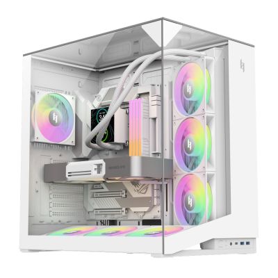 5. GameMax NEX C56 VC WH Midi-Tower-Computer-Sicherheits- und Halterungssystem, Weiß