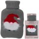 Wärmflasche aus Gummi mit Alpina-Bezug, 0,7 l, Weihnachtsmann-Motiv