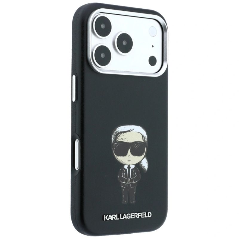 4. Karl Lagerfeld Smooth Ikonik Sketch MagSafe Hülle für iPhone 18 Pro Max / 17 Pro Max – Schwarz