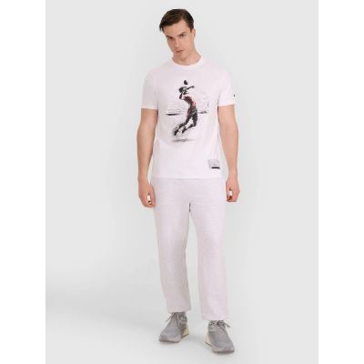 3. Herren-T-Shirt mit Volleyball-Print, Größe 4F 4FRAW25TTSHM3318-10S