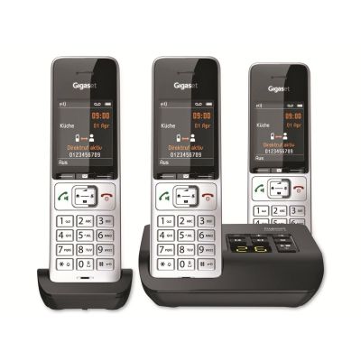 21. Gigaset 500A Comfort Trio Schnurlostelefon - Anrufbeantworter - ECO DECT\GAP\CAT-iq - Silber + 2 zusätzliche Mobilteile