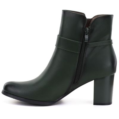 3. Gefütterte Damen-Ankle-Boots mit Absatz, grün, M.Daszyński SA125-32