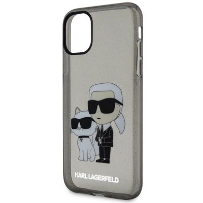 6. Karl Lagerfeld KLHCN61HNKCTGK iPhone 11 / Xr 6.1" schwarz/schwarz Hardcase Gliter Karl&Choupette