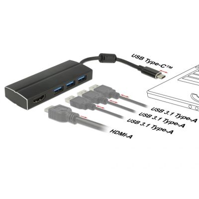 3. DeLOCK 63931 USB 3.2 Gen 1 (3.1 Gen 1) Typ-C Dockingstation Schwarz