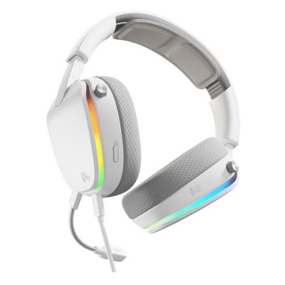 19. Glorious Gaming Glorious GHS Eternal RGB – RGB-Stereo-Gaming-Kopfhörer für PC, PS5, PS4, Switch – Speziell abgestimmte Treiber, abnehmbares Mikrofon, USB-C – Robust und komfortabel für 24/7 – Weiß