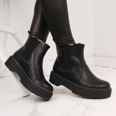 6. Big Star W II274101 isolierte Chelsea-Boots, schwarz 