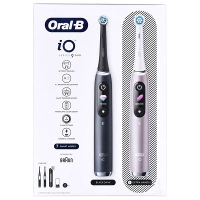 3. Braun Oral-B iO 9N Elektrische Zahnbürsten-Set DUO SCHWARZ ONYX & ROSÉ QUARTZ