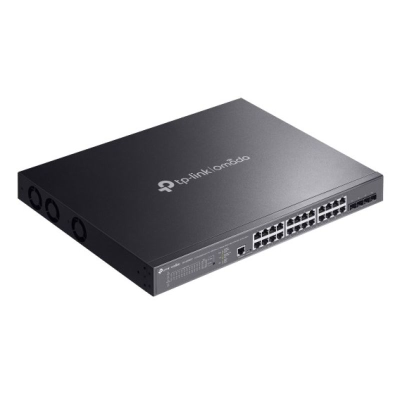 4. TP-Link Omada SG3428XMPP Netzwerkkabel, verwalteter L2+ Gigabit-Ethernet-Port (10/100/1000) mit PoE-Unterstützung, 1 HE, Schwarz