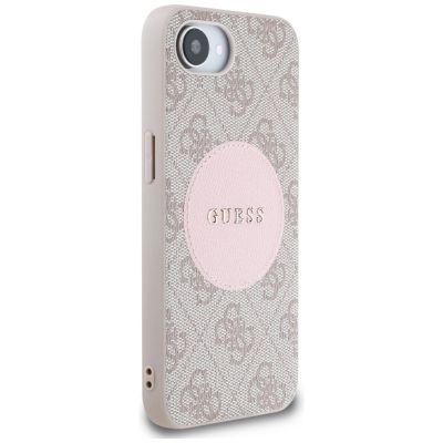 4. Guess 4G Circle Classic Logo MagSafe iPhone 16e Hülle - Rosa