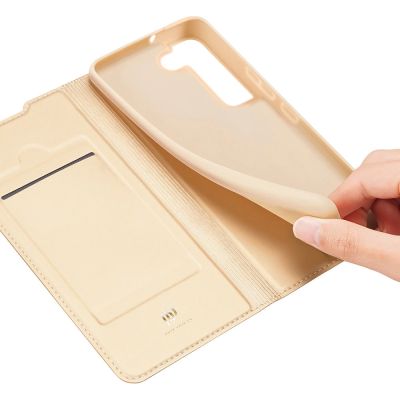 9. Dux Ducis Skin Pro booktype case schutzhülle aufklappbare hülle für Samsung Galaxy S22+ (S22 Plus) golden
