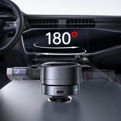 15. Baseus PrimeTrip VR1 60W USB-A/USB-C-Autoladegerät mit einziehbarem USB-C-Kabel – Schwarz