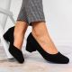11. Sergio Leone W SK354C Wildleder-Pumps mit Blockabsatz Schwarz