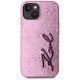 3. Karl Lagerfeld Wrinkled Metal Signature iPhone 15 Hülle - Rosa
