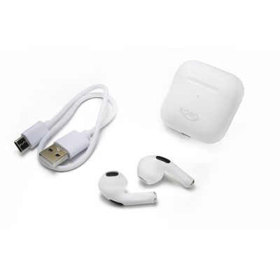 4. Xoro KHB 30 True Wireless Stereo (TWS) In-Ear-Headset für Anrufe/Musik/Sport/Alltag, Bluetooth, Weiß