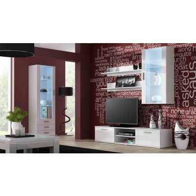 5. SOHO S1 Vitrine weiß/glänzend weiß
